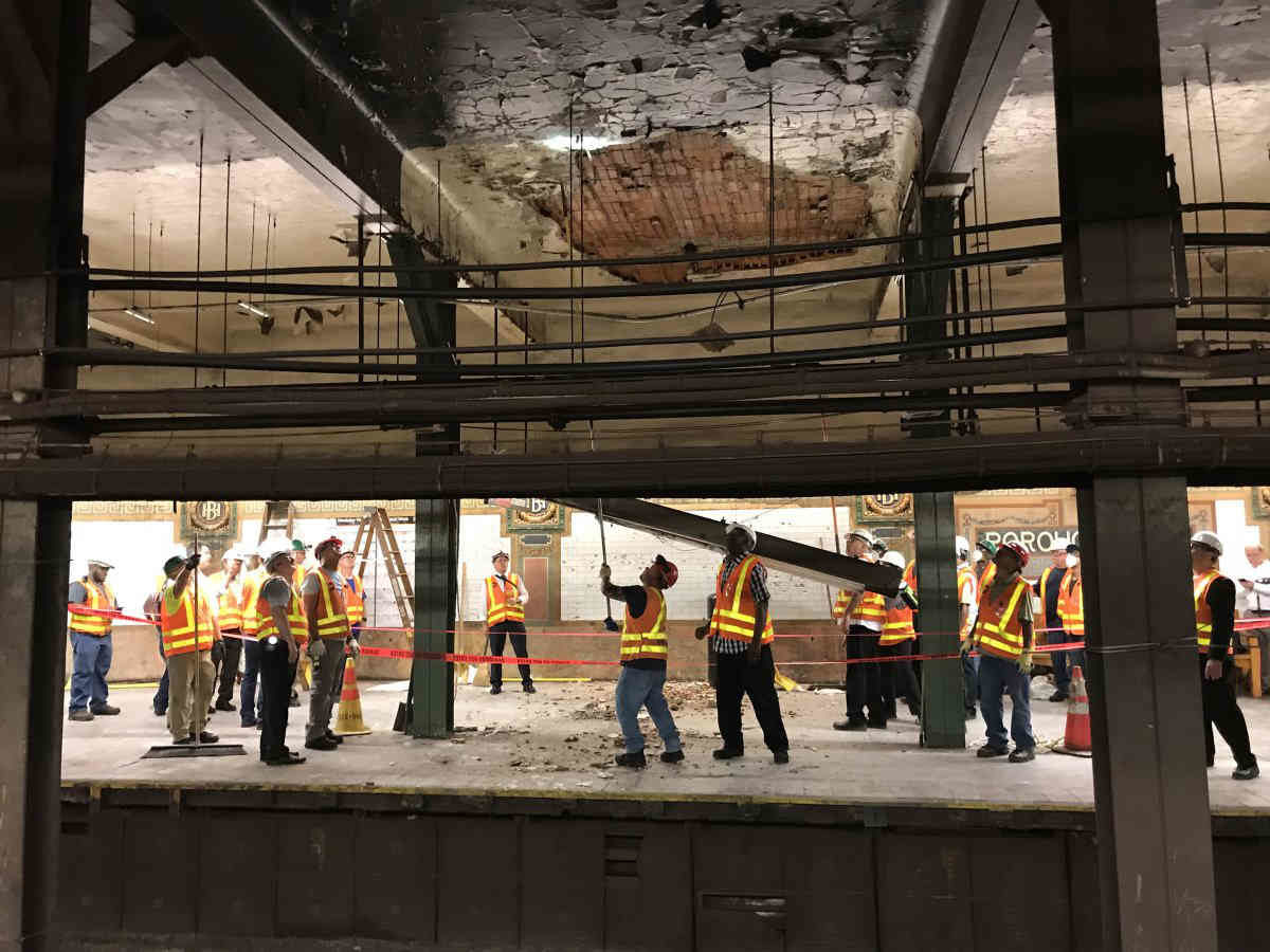 Ceiling station’s fate: Collapse from above at Borough Hall hub shakes already wary straphangers