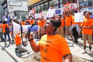 ‘A’ in activism: Students wrap lessons on gun violence with march through central Bklyn