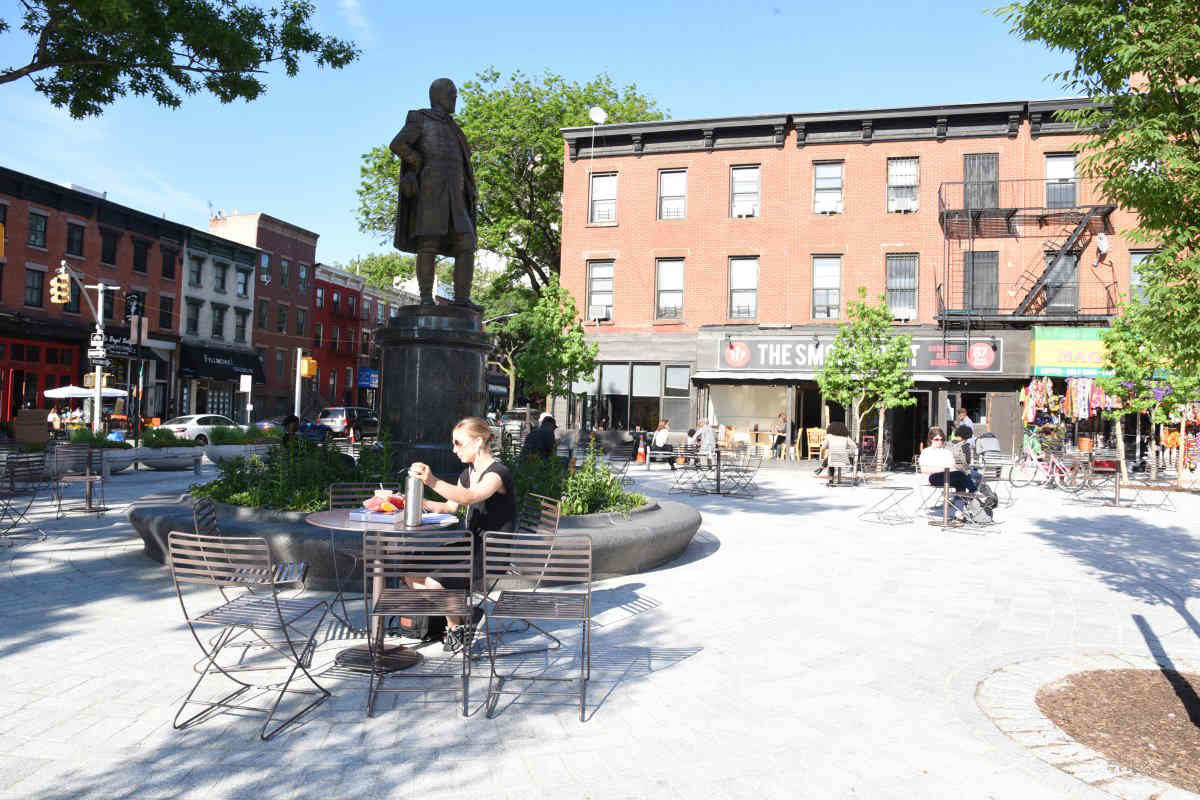 Ready for business: Ft. Greene’s redesigned Fowler Square opens after years of planning, construction