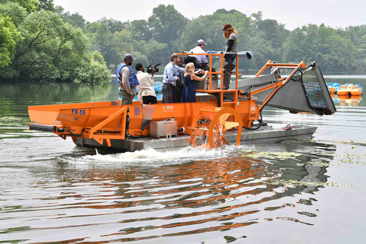 Floating farmhand: New boat turns P’Park Lake’s invasive flora into plant food