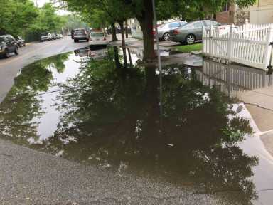 ‘Ponding’ submerges part of Avenue M
