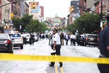 Bklyn cop shot on duty leaves hospital surrounded by supportive colleagues