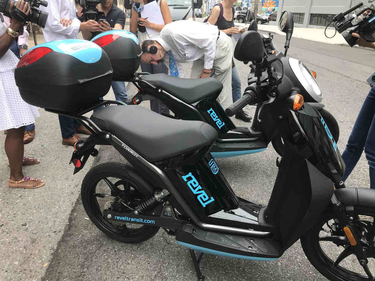 In Bushwick, electric, pedal-less scooters join curbside rental brigade