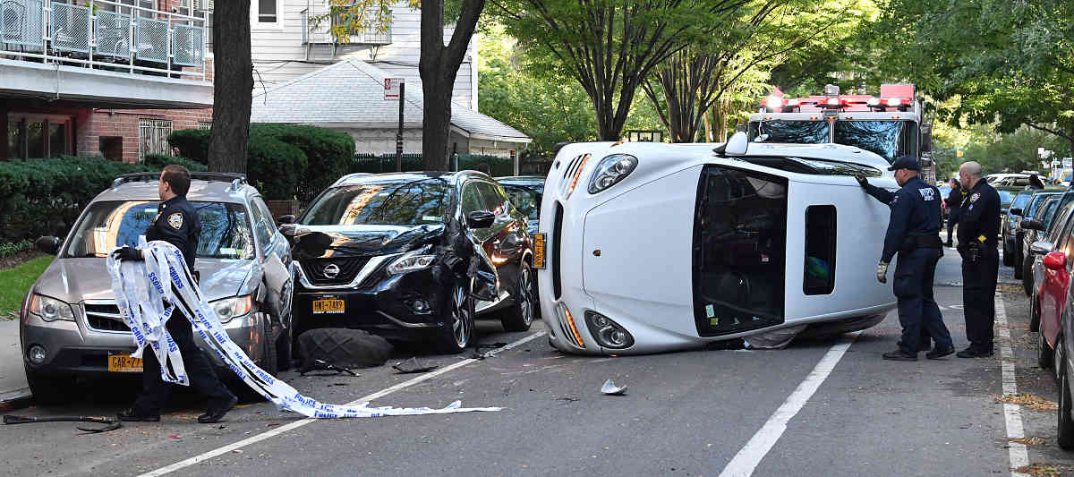 Police: Driver smashes SUV into parked cars, flips it, then flees D’Park scene