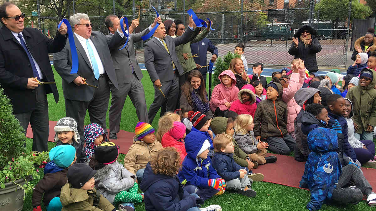 Putting the ‘fun’ in functional: Playground built to combat flooding opens at Slope school