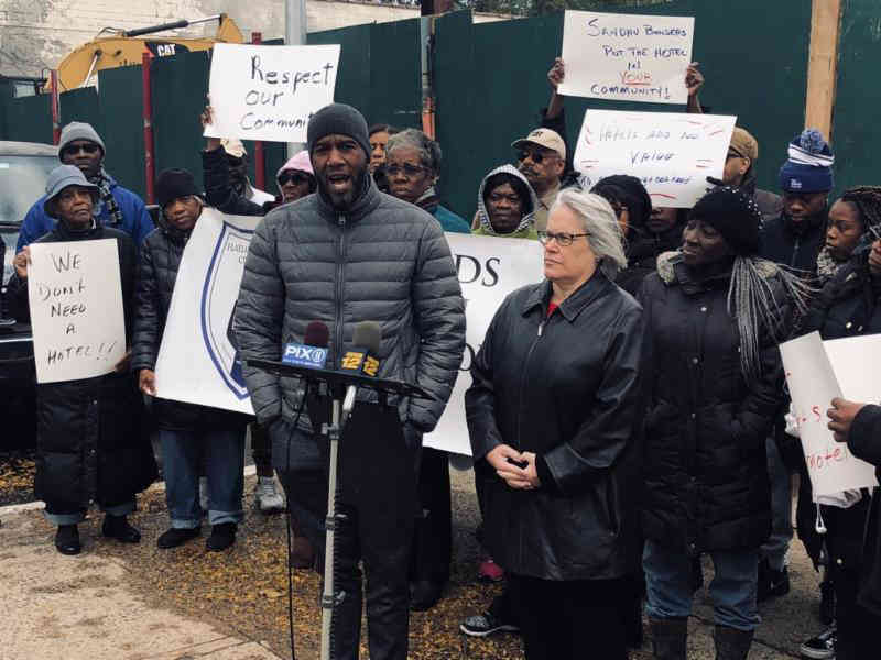 No-tel! East Flatbush locals, pols rally against new inn going up in nabe