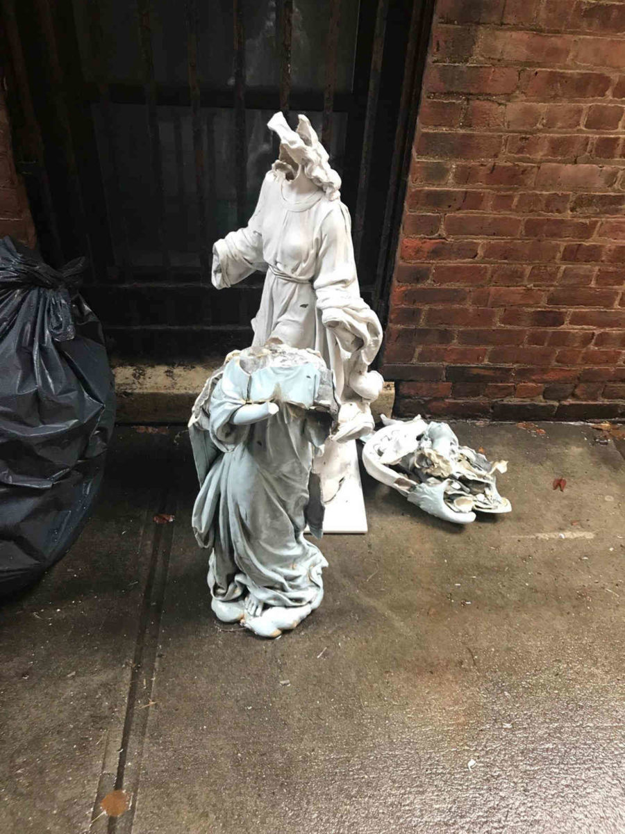 UPDATE: Beep gives Williamsburg church funds to restore statues destroyed by vandal