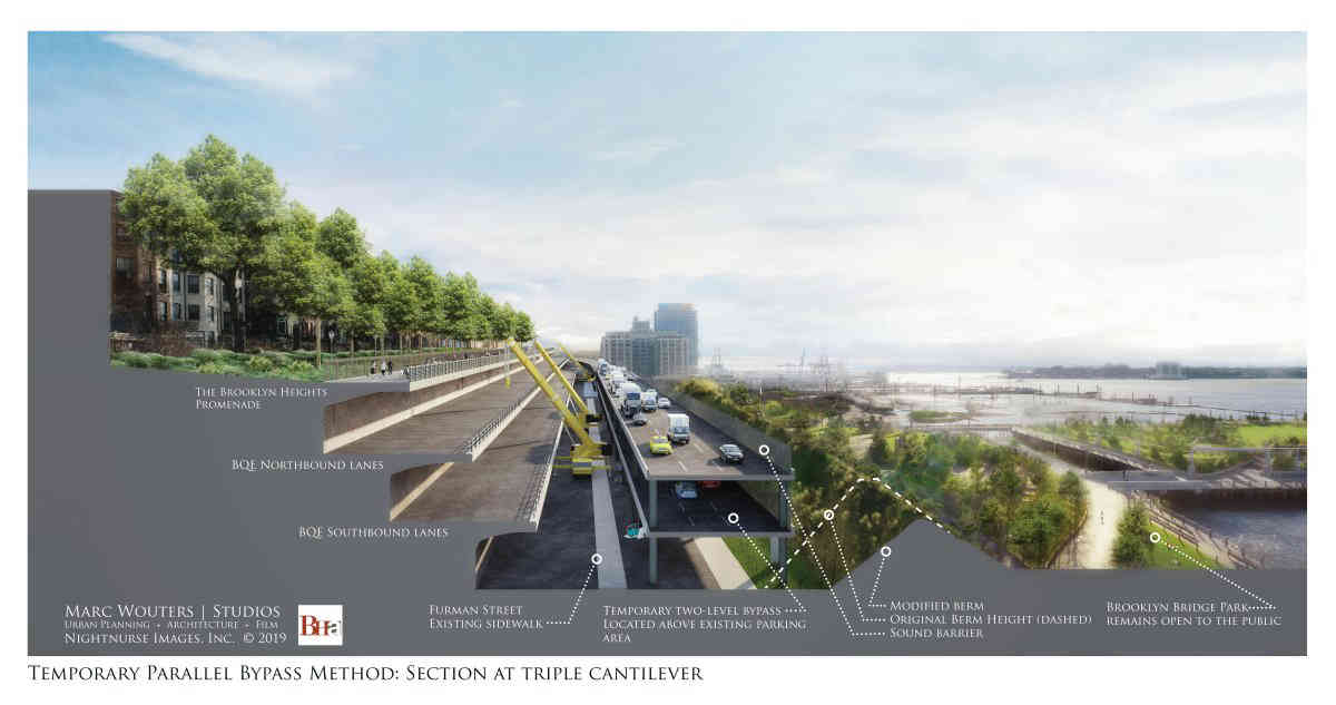 Berm notice: Architect behind third BQE fix fleshes out plan to send traffic on roadway near park, instead of on Promenade