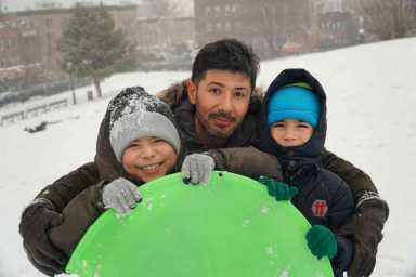 White they were waiting for! Brooklynites seek thrills amid snowstorm’s chill