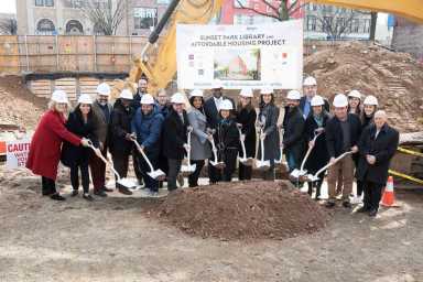 Work starts on stacks: Library leaders break ground on new Sunset Park branch