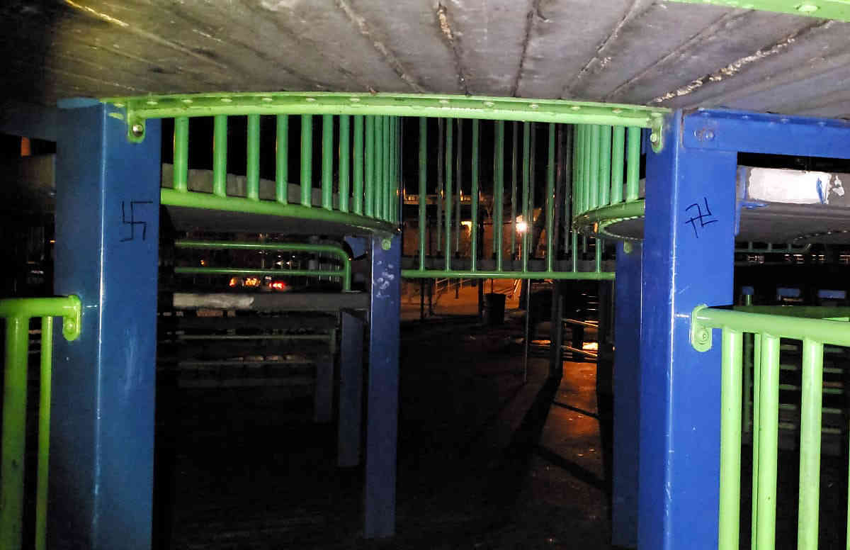 Cops seek anti-Semite who drew swastikas inside Brighton Beach playground