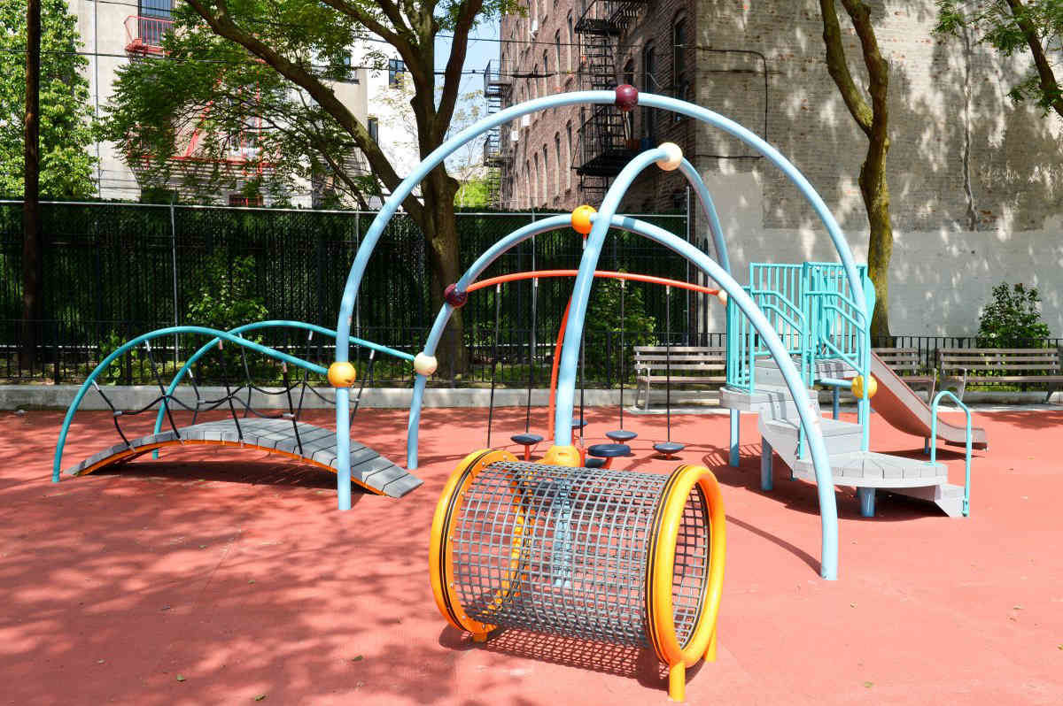 Swinging into summer: NYC Parks shows off newly renovated Stroud Playground in Crown Heights