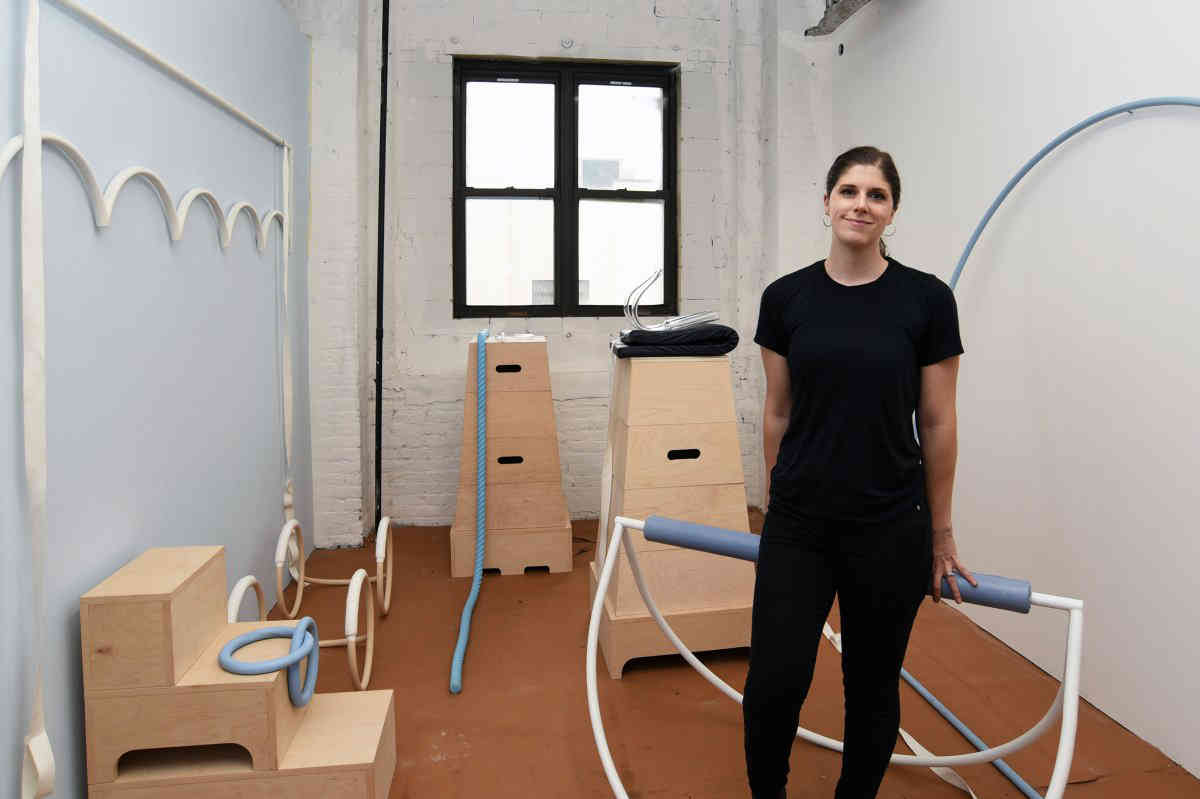 A cheer thing: Sunset Park sculptor builds imaginary cheerleading equipment