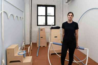 A cheer thing: Sunset Park sculptor builds imaginary cheerleading equipment
