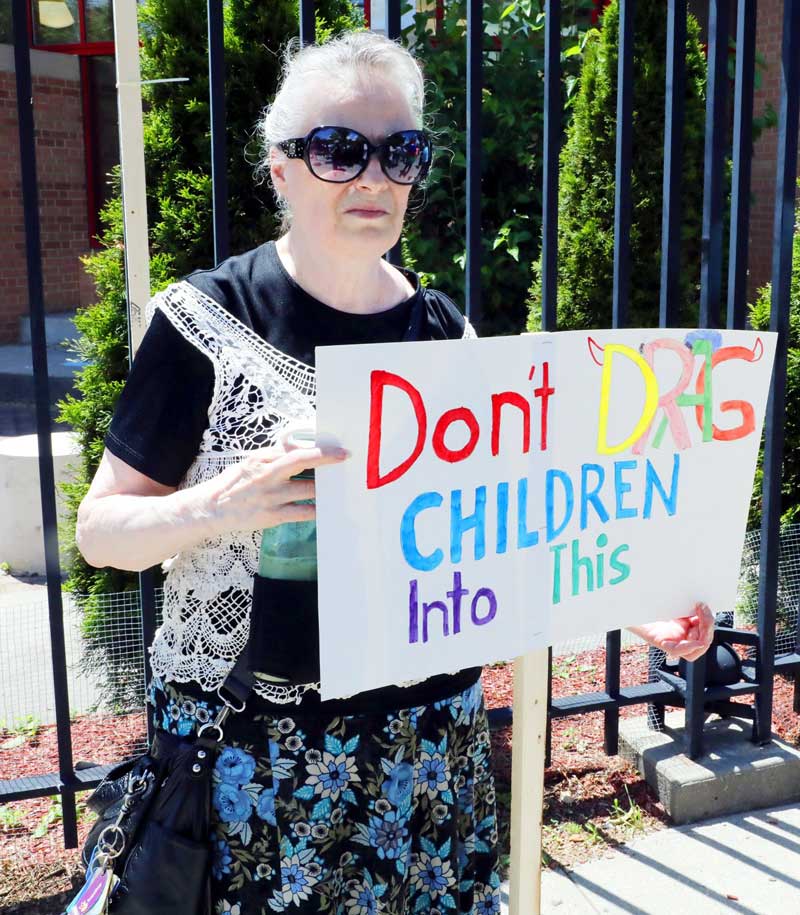 Protesters express outrage over Drag Queen Story Hour at Gerritsen Beach library
