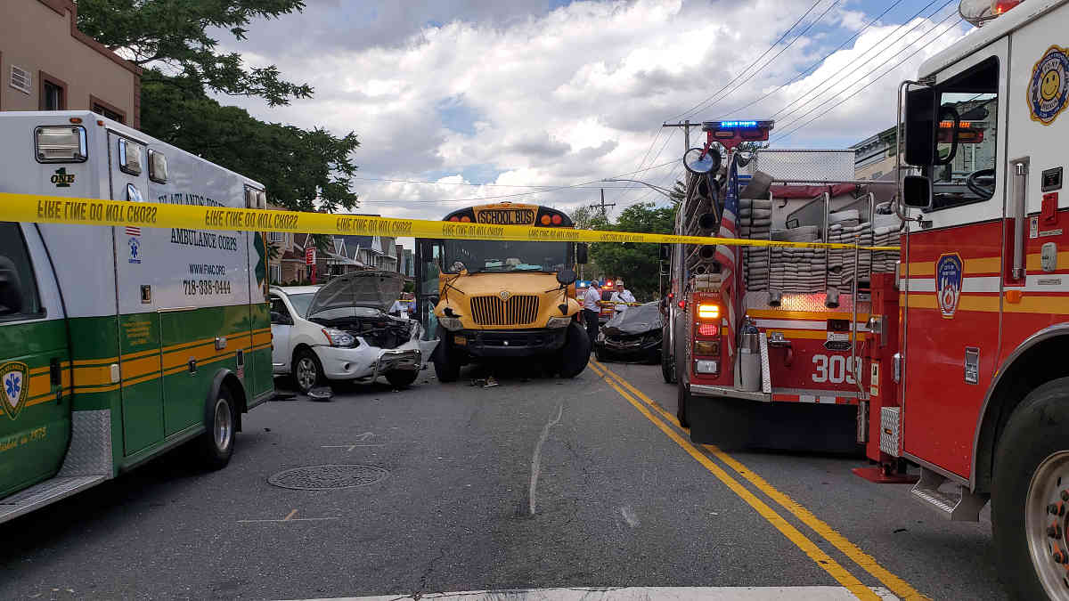 Engine of destruction: Fire engine involved in four-way Flatlands crash