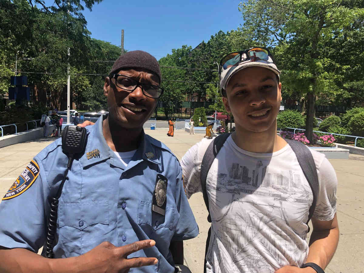 Students surprise Sheepshead Bay security guard