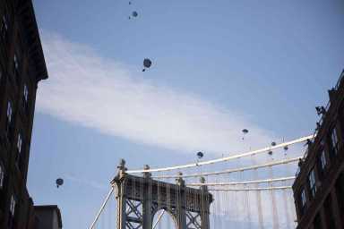 Drop in! Dumbo block party features floating elephants