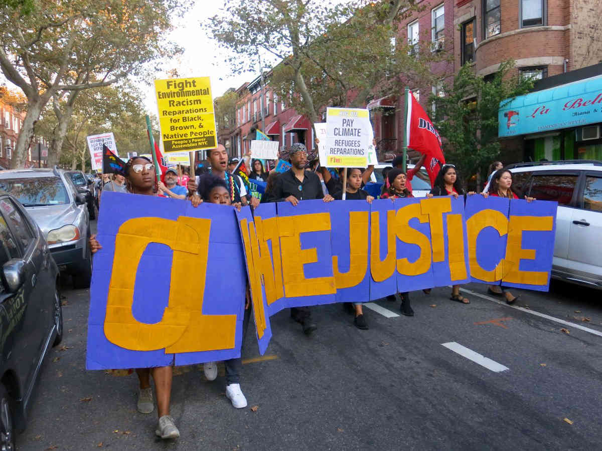 Protesters march against Industry City rezoning, climate change, and many, many other causes