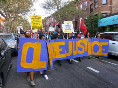 Protesters march against Industry City rezoning, climate change, and many, many other causes
