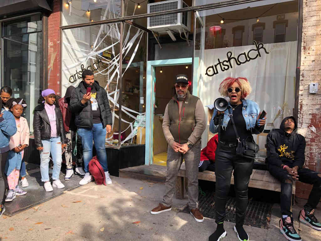 Activists demand Bed-Stuy studio close over racist Halloween display