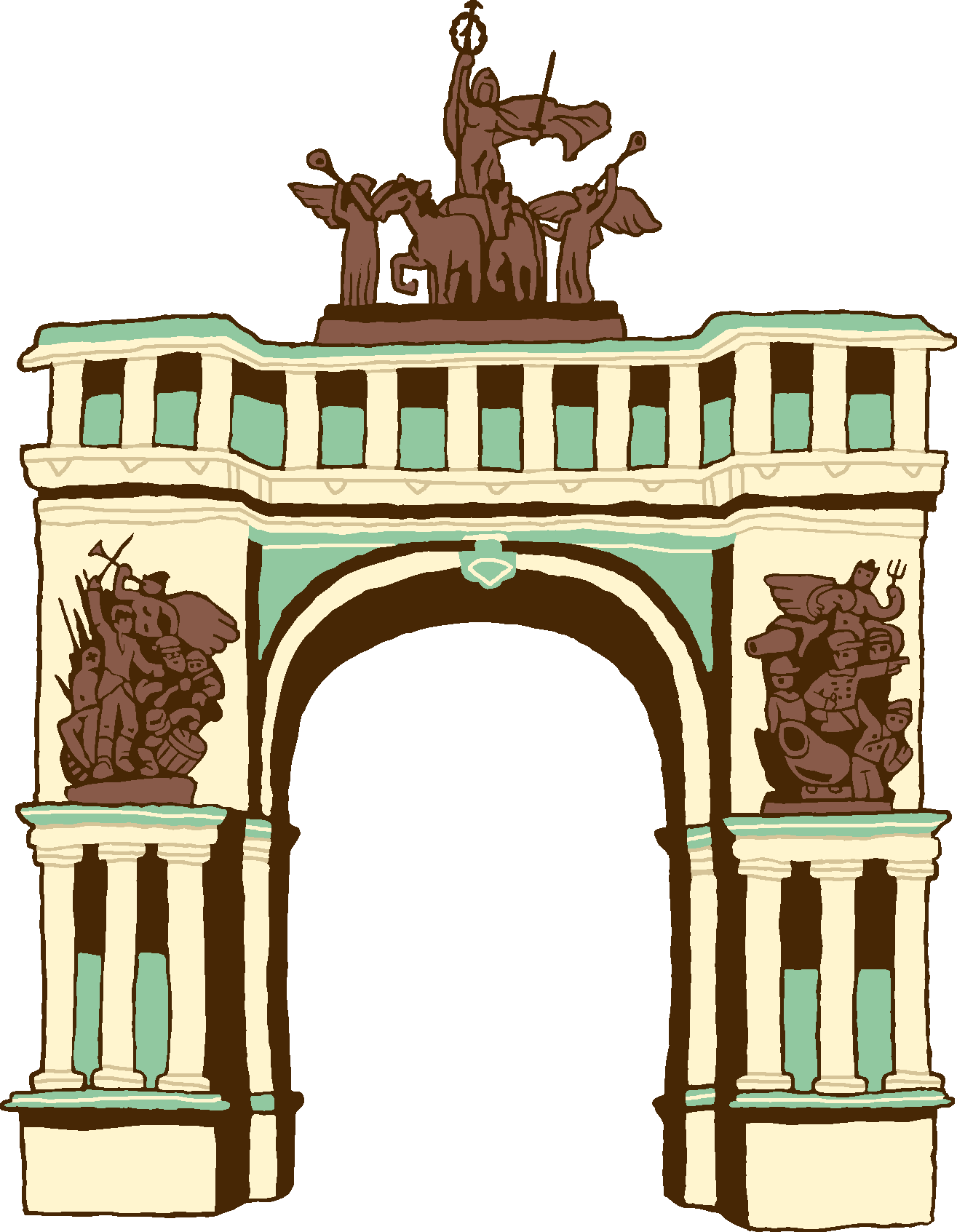This is a cartoon version of the Grand Army Plaza arch.