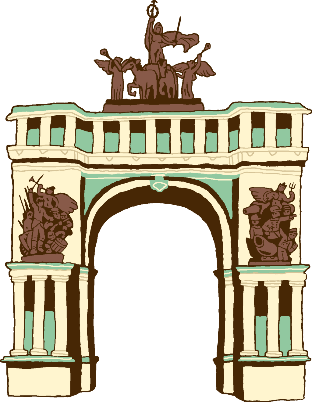 This is a cartoon version of the Grand Army Plaza arch.