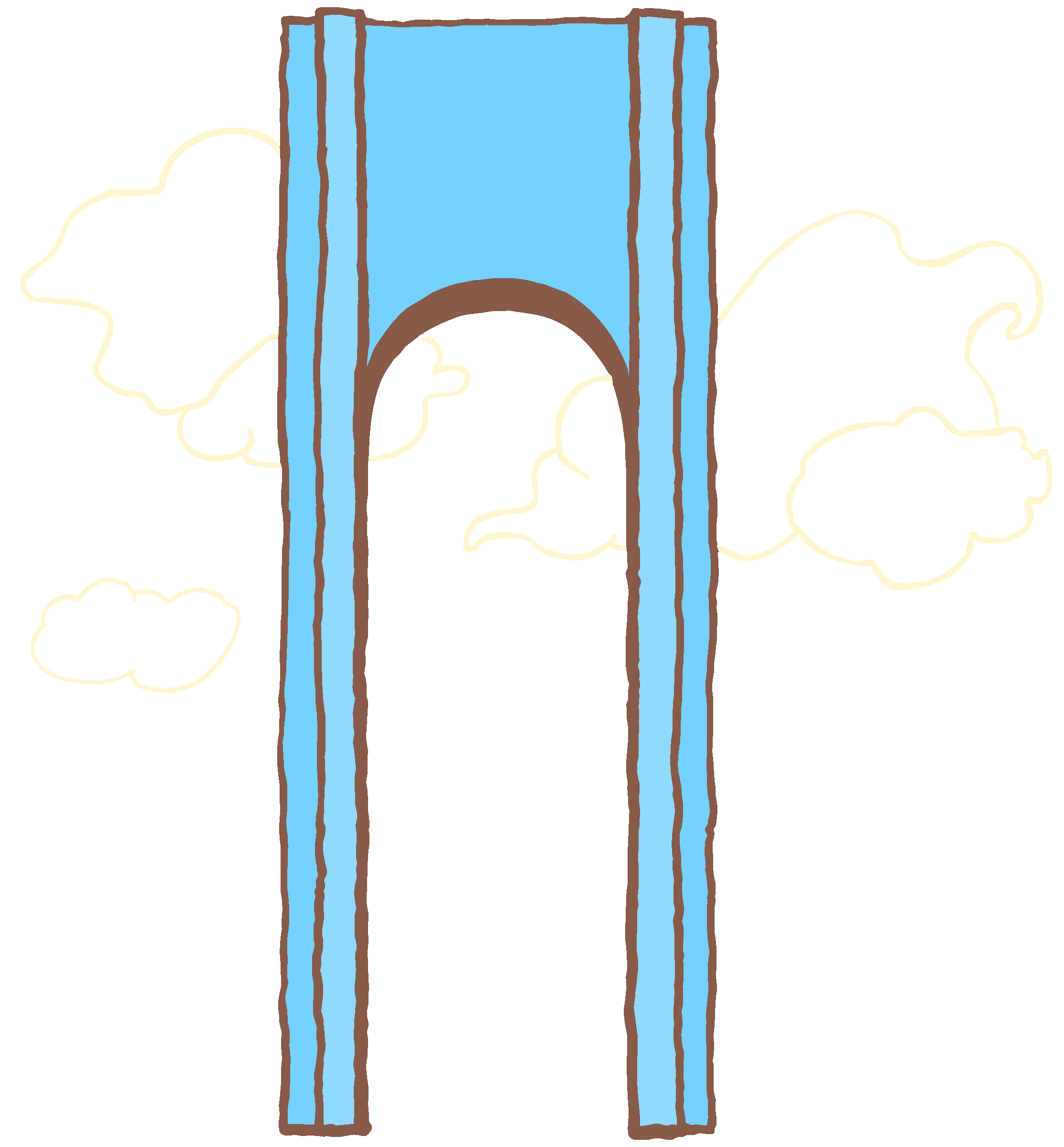 This is a cartoon version of the Verrazzano bridge.