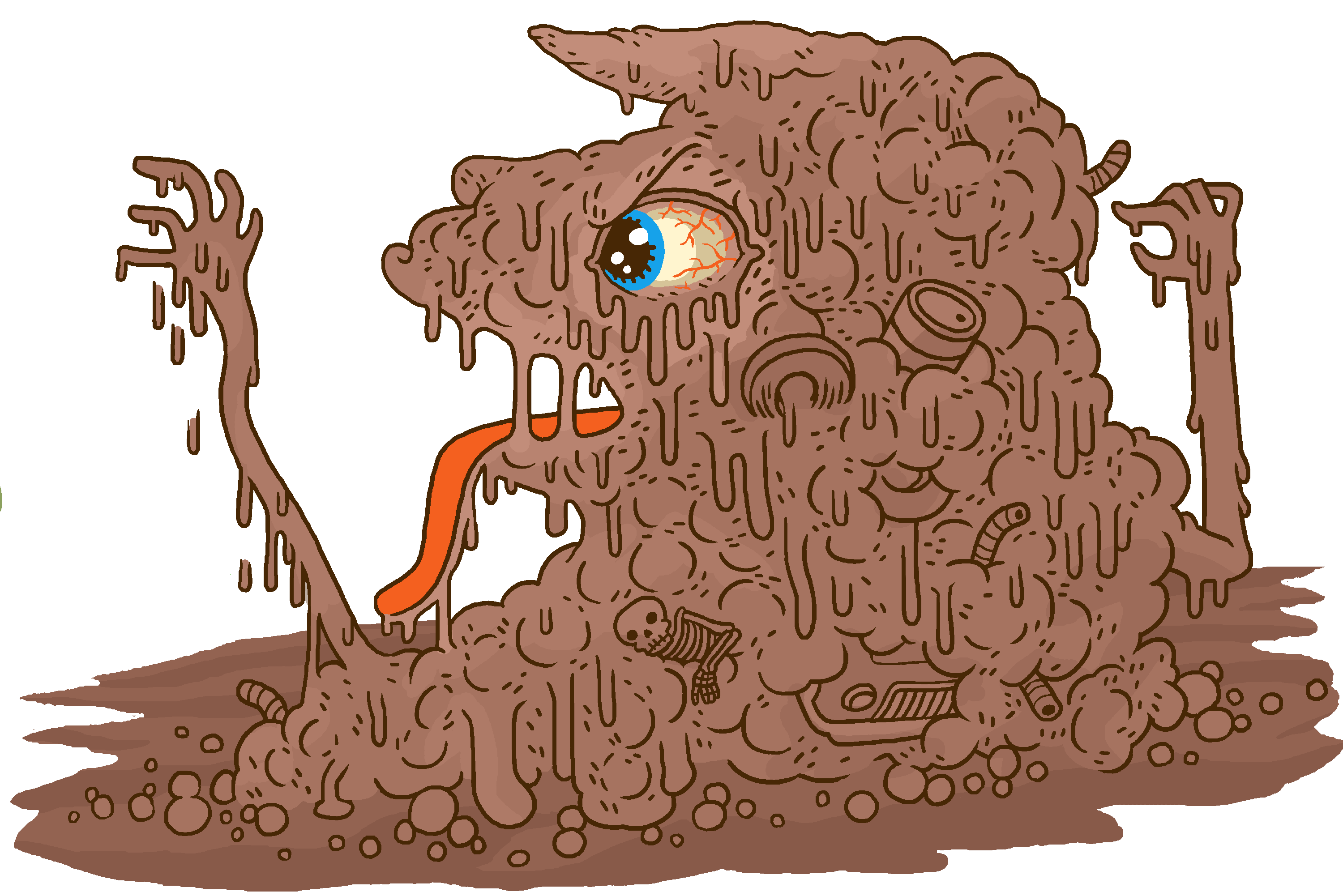 This is a cartoon version of a swamp monster.