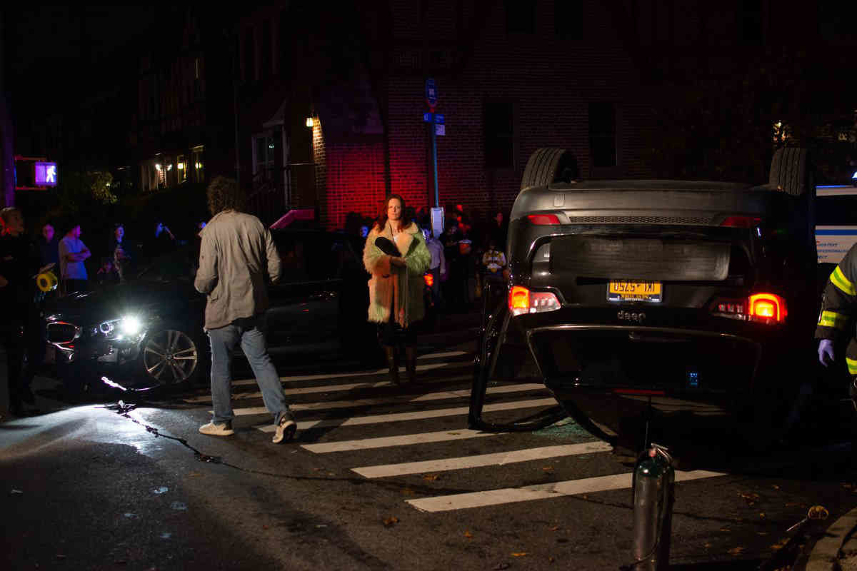 One person injured in massive Halloween car crash in Marine Park