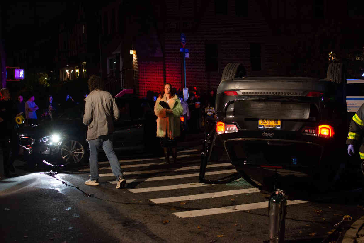 One person injured in massive Halloween car crash in Marine Park