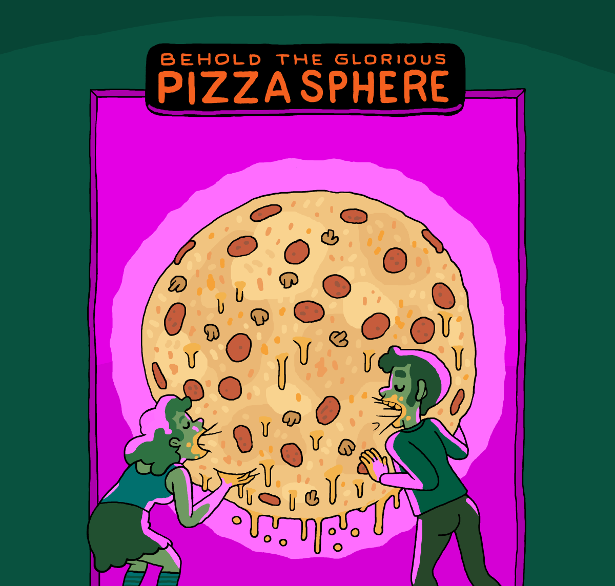 This is a cartoon version of pizza.