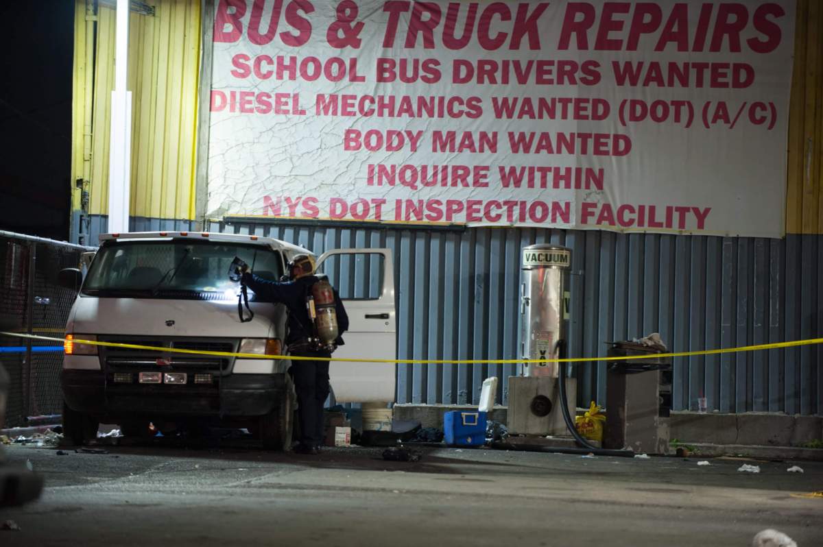 A man was found dead inside a van  outside a BP gas station at 4