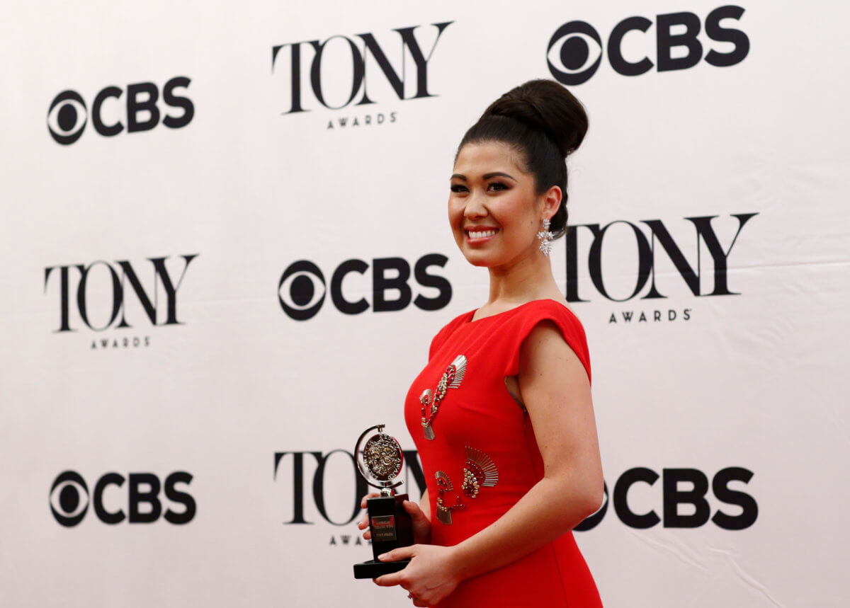 Ruthie Ann Miles, winner of the award for Best Performance by an Actress in a Featured Role in a Musical for “The King and I,” poses backstage during the American Theatre Wing’s 69th Annual Tony Awards at the Radio City Music Hall in Manhattan