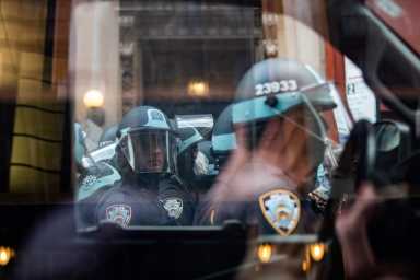 Protesters rally against the death in Minneapolis police custody of George Floyd, in New York