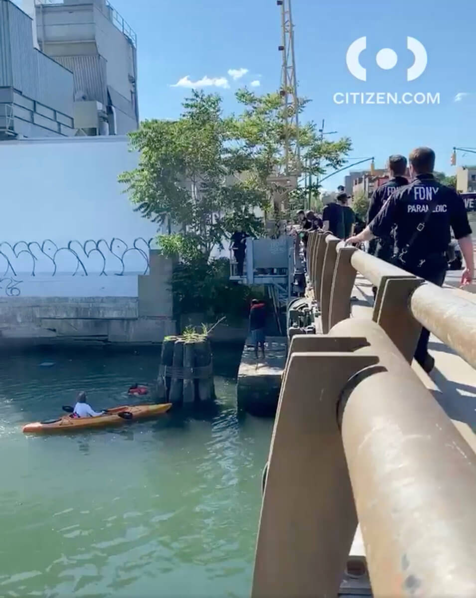 Gowanus kayaker in water