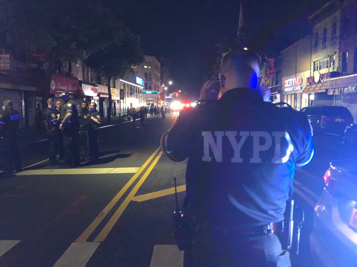 Police are investigating a shooting involving three officers at the corner of Church and Flatbush Avenues in Brooklyn on June 3.