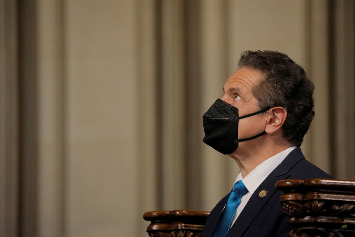 New York Governor Andrew Cuomo delivers remarks on the coronavirus disease