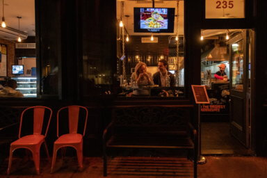 People enjoy indoor dining as the spread of the coronavirus disease (COVID-19) continues, in New York City
