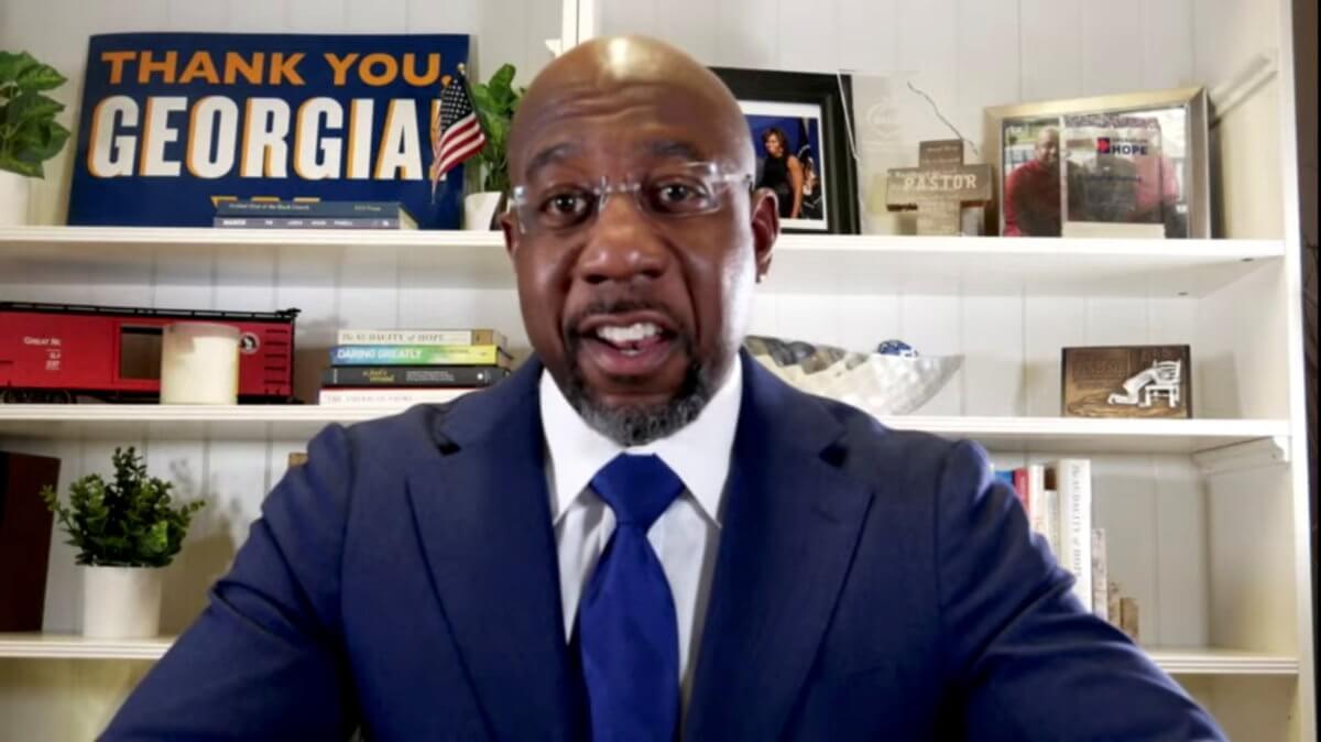 Democratic U.S. Senate candidate Raphael Warnock speaks on his campaign’s Youtube account