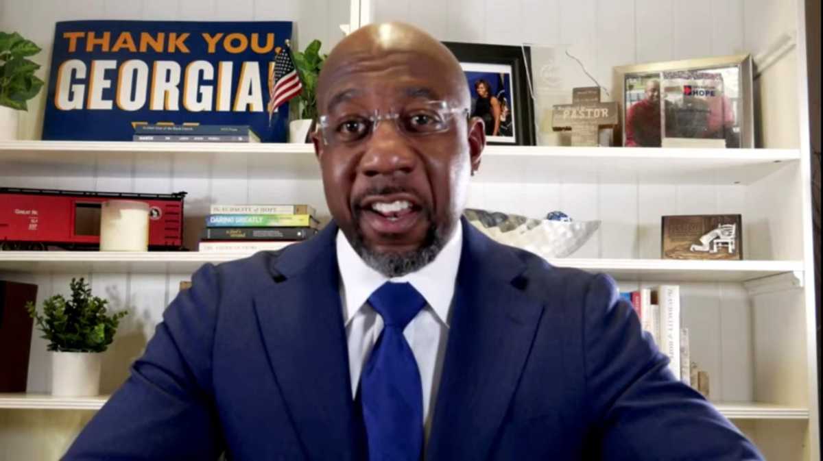 Democratic U.S. Senate candidate Raphael Warnock speaks on his campaign’s Youtube account