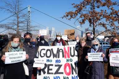 Picture of protesters against the Gowanus rezoning