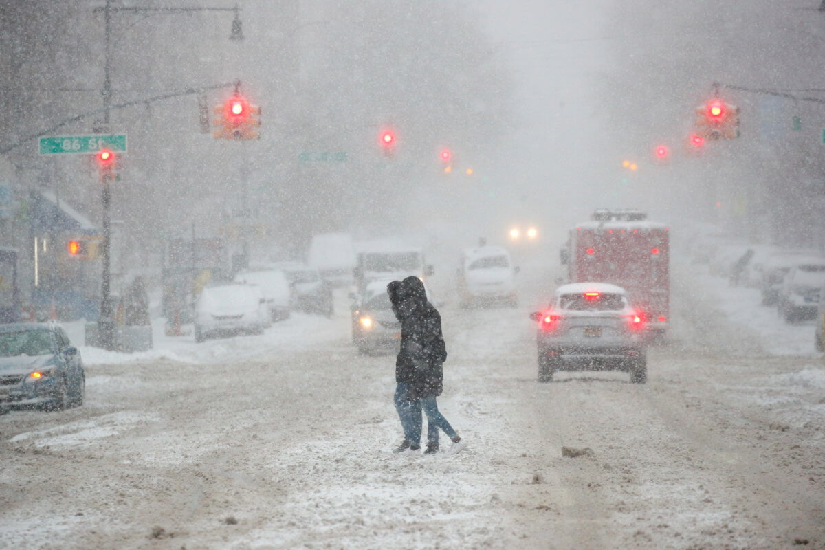 Snow storm in New York City