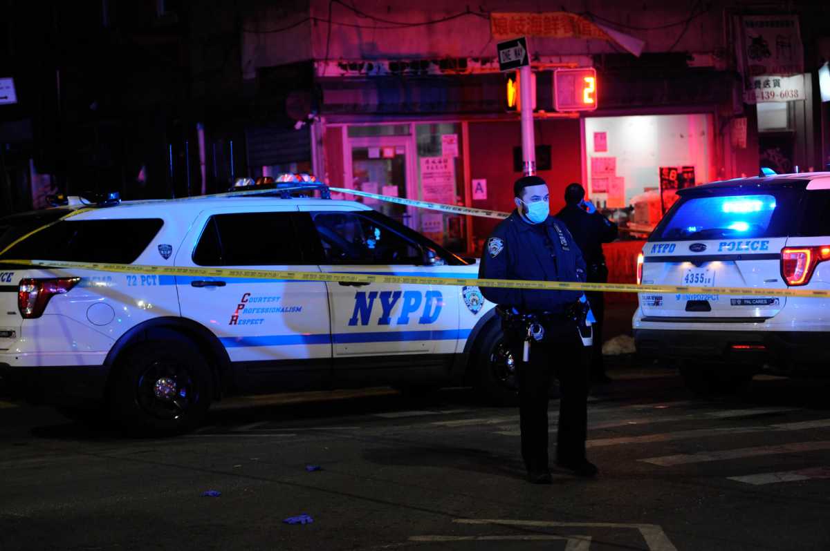 Officers fron the 72 Probe a stabbing at 7th Avenue and 57 Street.
