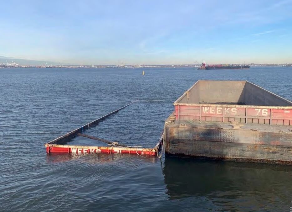 Sunken barge