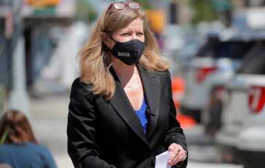 Kathryn Garcia, Democratic candidate for New York City Mayor campaigns in Brooklyn New York