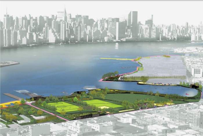rendering of bushwick inlet park