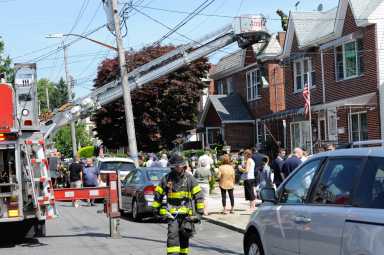 Two dogs tragically died in a fire that engulfed their house in Marine Park on Monday.