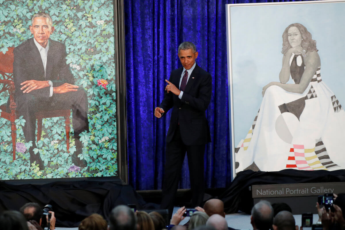 Former U.S. President Obama attends Obamas’ portrait unveiling at the Smithsonian’s National Portrait Gallery in Washington
