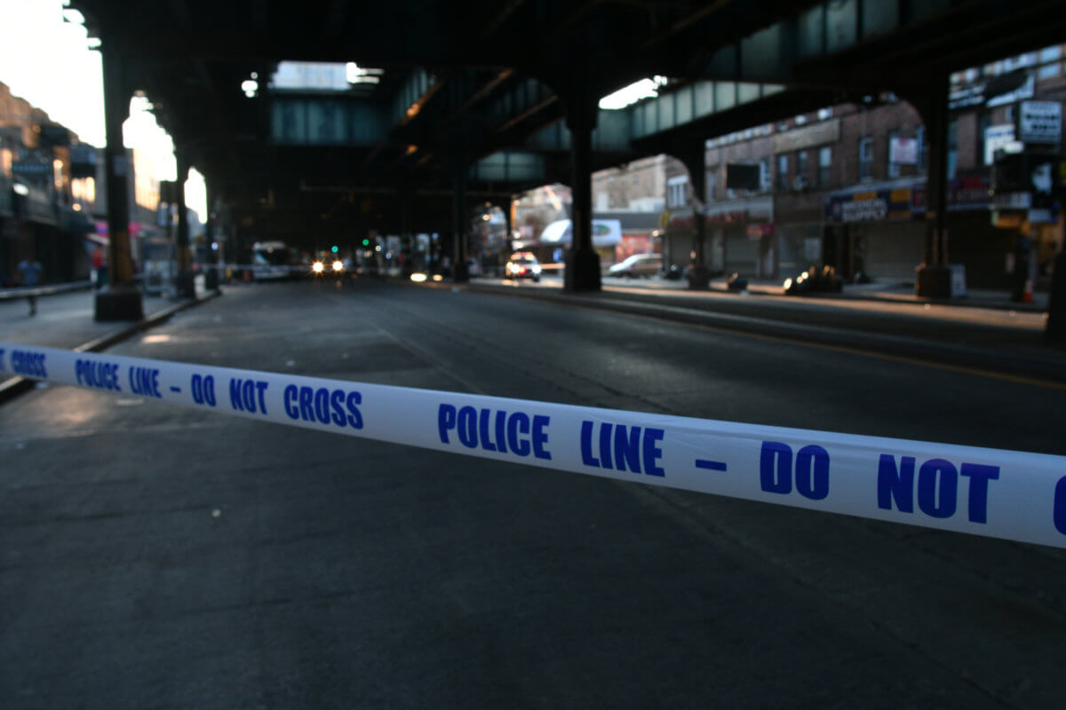 Crime scene tape at the homicide on Brighton 4th Beach Avenue.